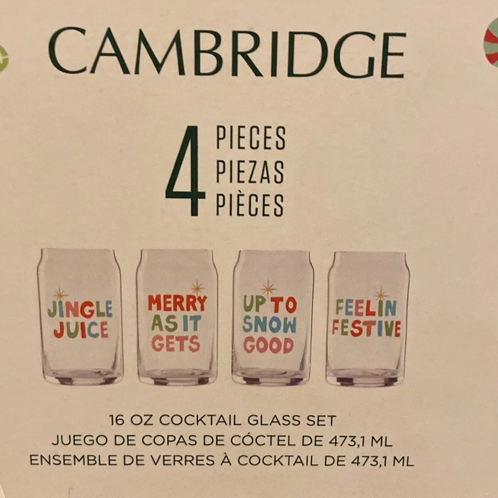 ❤️🧡💚💙NWT Cambridge 4 16oz Cocktail Glass Set